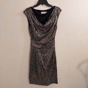 Black & Rose Gold sequined dress